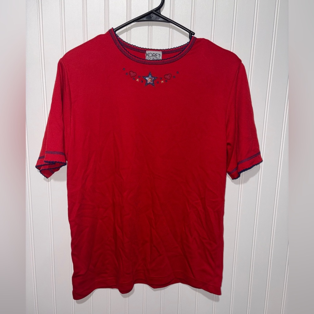 Vintage Y2K Koret City Blues Vibrant Red Top| Size Small - Picture 1 of 3